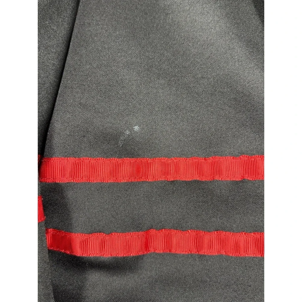 Spencer's Body Rage Skirt Womens Large Black Pleated Mini‎ Red Stripe Heart Dead